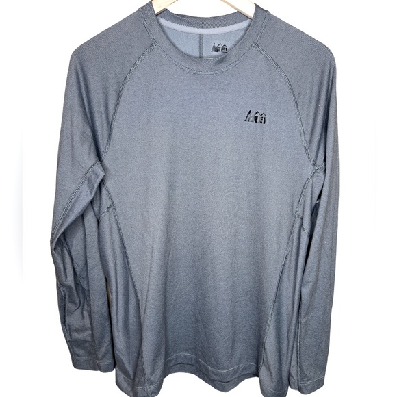 REI Shirts Rei Mens Long Sleeve Hiking Shirt Gray And White Striped